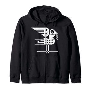 Southwest Native Aztec Bird Design Zip Hoodie